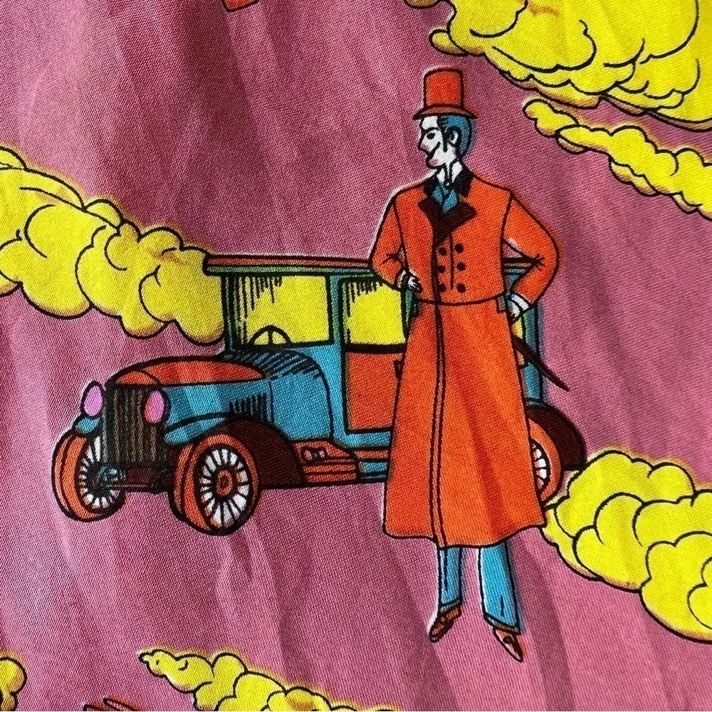 Vintage 70s Airplane Head Wrap Neck Scarf Head Scarf London Gentlemen Clouds USA